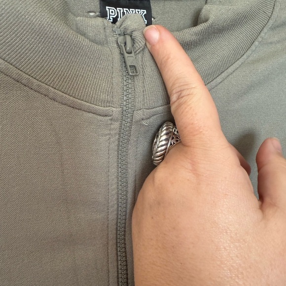 PINK by Victoria’s Secret Olive Green Mesh Seamless Cardigan with Mesh Size M - Picture 3 of 6